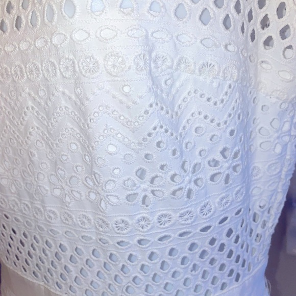 Self-Portrait White  Bea Guipure  Embroidery Lace Midi Dress - Picture 10 of 11